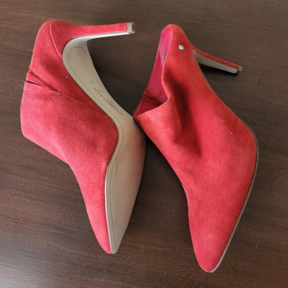 Sam Edelman Red Suede Slides With Heels NWOT Sz 7 ½ - Picture 4 of 9